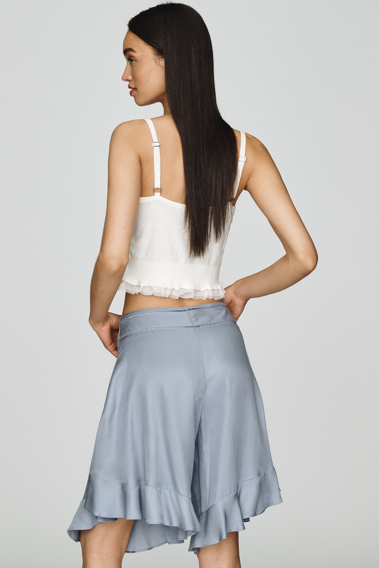 By Anthropologie Silky Longline Skirty Shorts