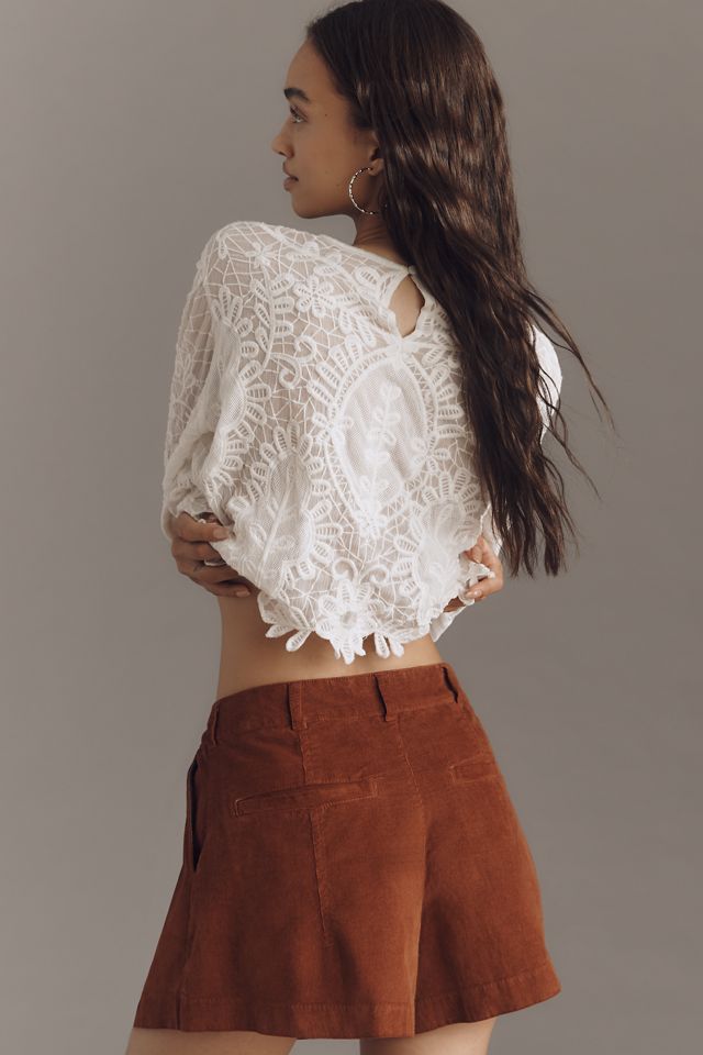 Pilcro Corduroy Pleated Skirty Shorts #3