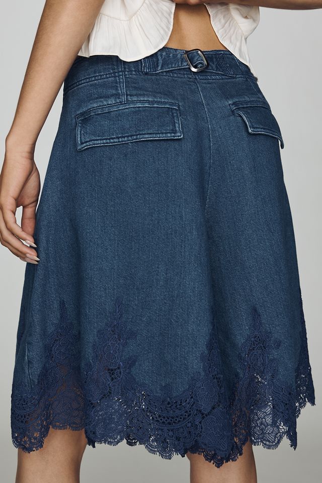 By Anthropologie Long Lace Shorts #3