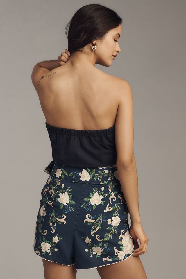 Farm Rio Floral Tapestry Belted Shorts #3