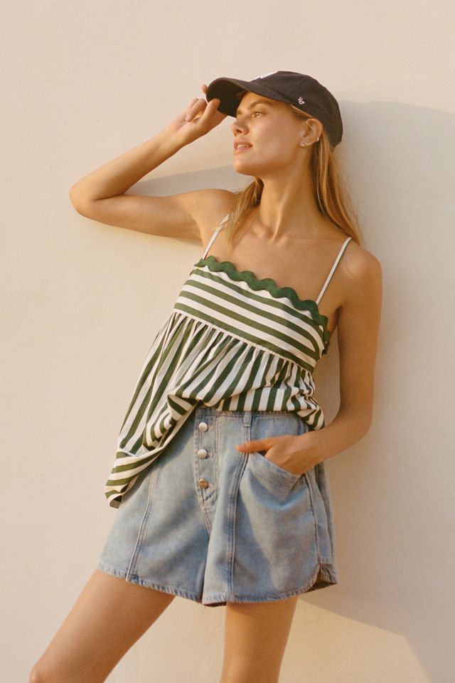 By Anthropologie Mixed Stripe Shorts