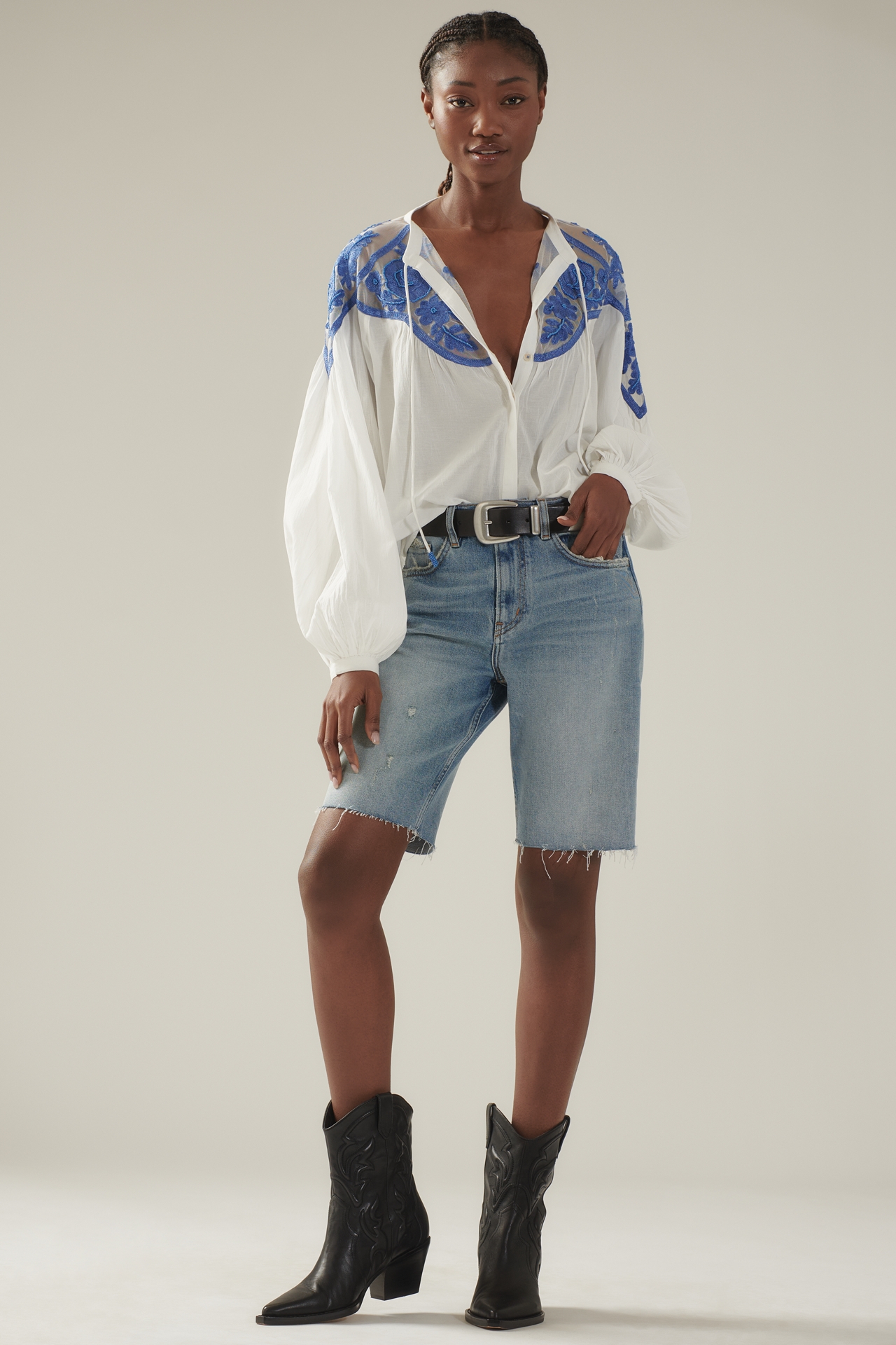 Pilcro Denim Mid-Thigh Shorts