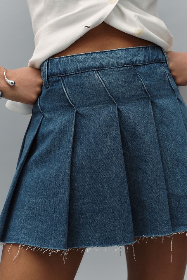 Pilcro Slant-Pleated Denim Skort #1