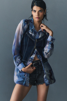 Pilcro The Devon Rhinestone Distressed Denim Shorts By  In Animal Print