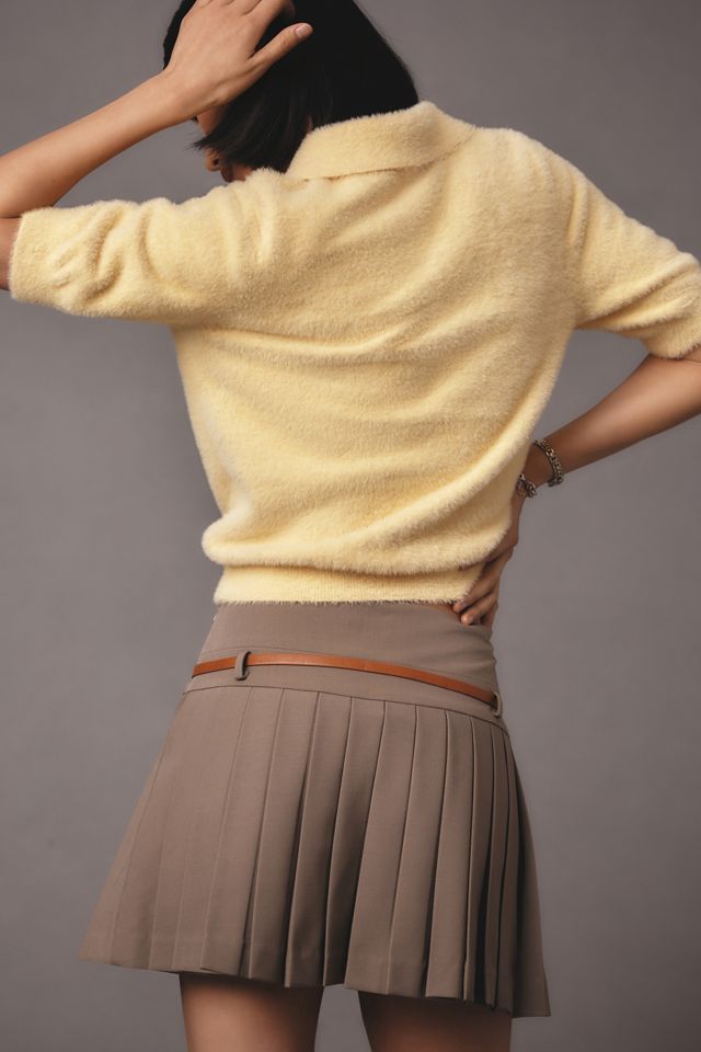 Jupe-short blanche plate à ceinture #3