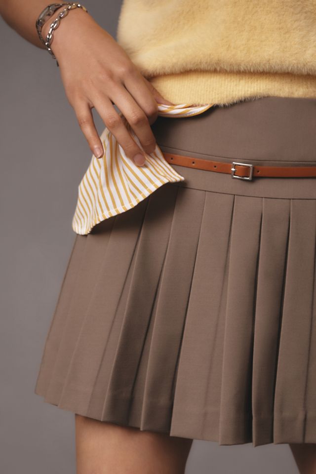 Jupe-short blanche plate à ceinture #4