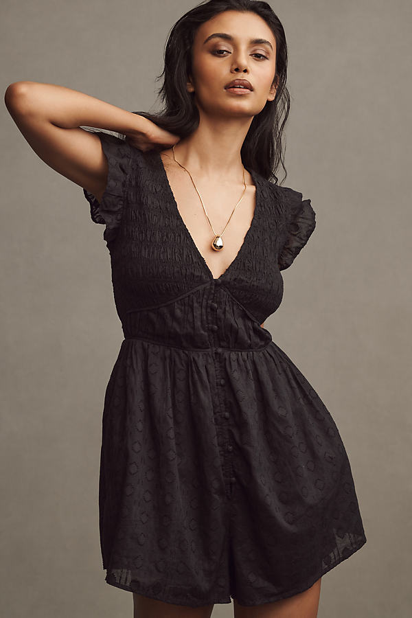 By Anthropologie The Peregrine Romper In Black