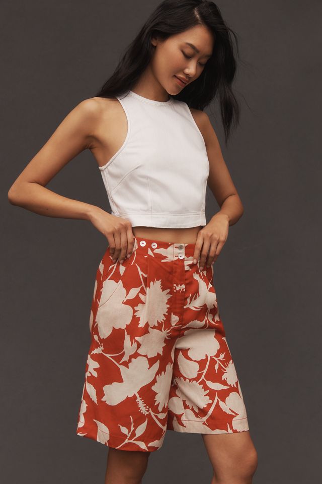 Plenty by Tracy Reese Linen Blend Printed Walking Shorts #2