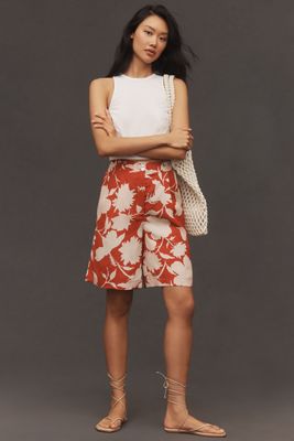 Plenty by Tracy Reese Linen Blend Printed Walking Shorts