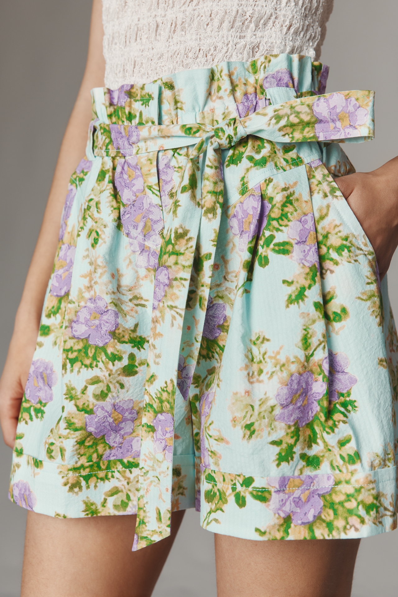 Hope for Flowers by Tracy Reese Belted Seersucker Shorts