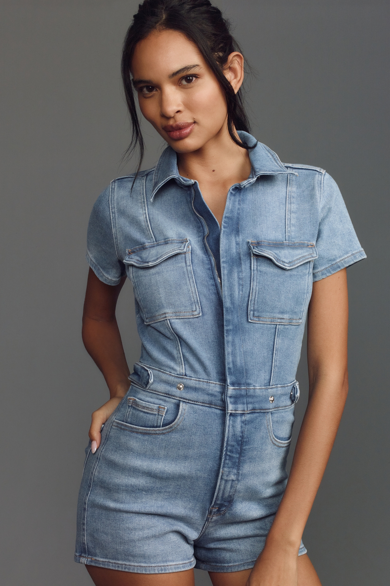 Good American Fit For Success Denim Romper