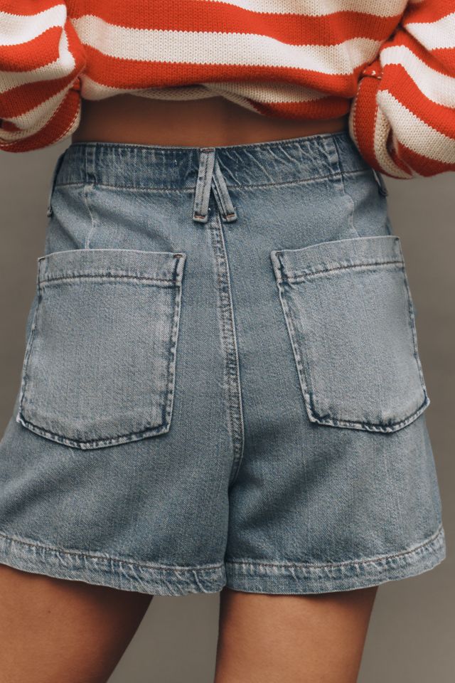 Good American Lite Linen Denim Shorts #3