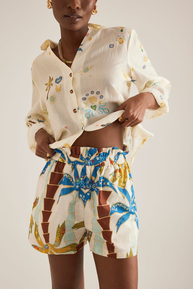 Never Fully Dressed Palm Elissa Linen-Blend Shorts #2