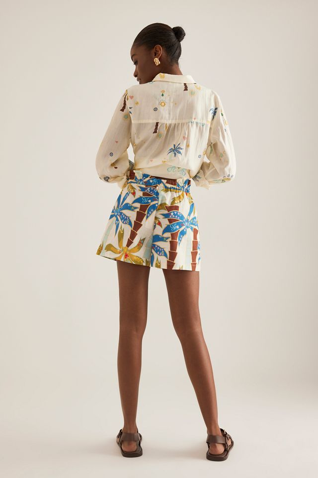 Never Fully Dressed Palm Elissa Linen-Blend Shorts #1