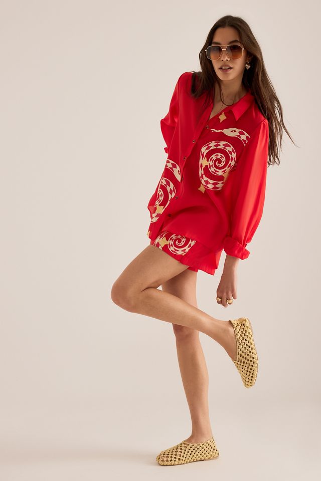 Shorts Elissa con stampa serpente Never Fully Dressed #4