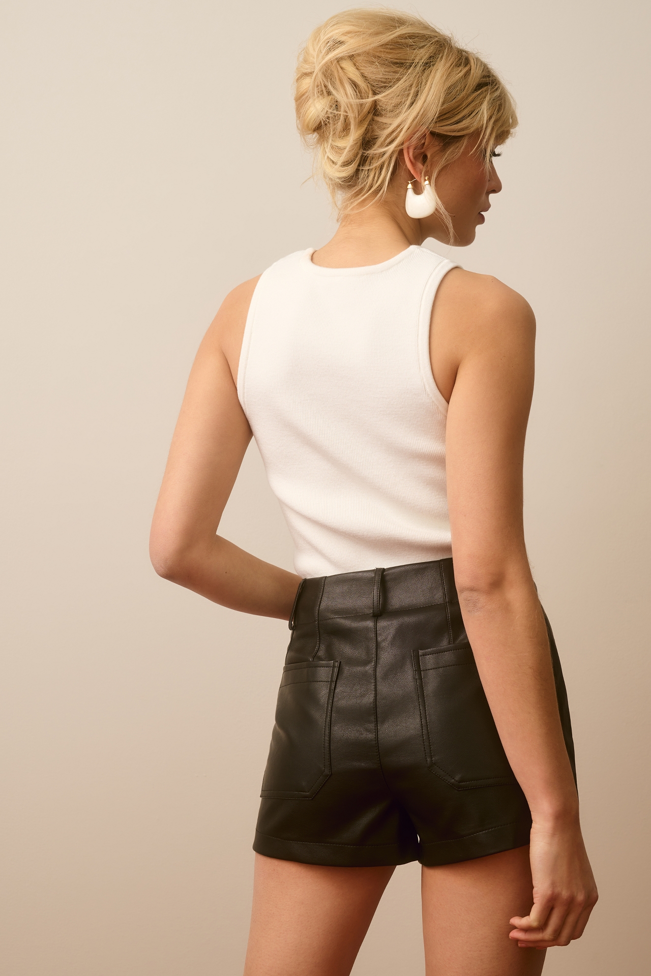 The Colette Faux Leather Shorts by Maeve