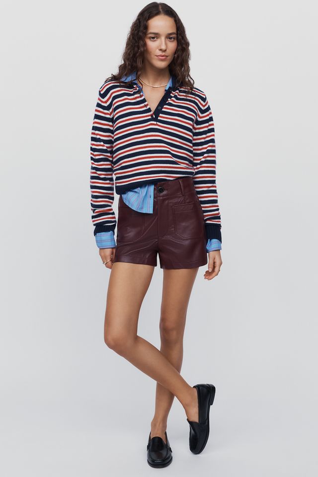 Maeve Colette Faux Leather High Rise Shorts #3