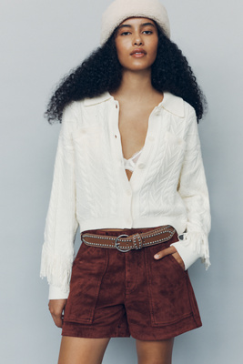 Pilcro Henri Faux Suede Camper Shorts by Anthropologie