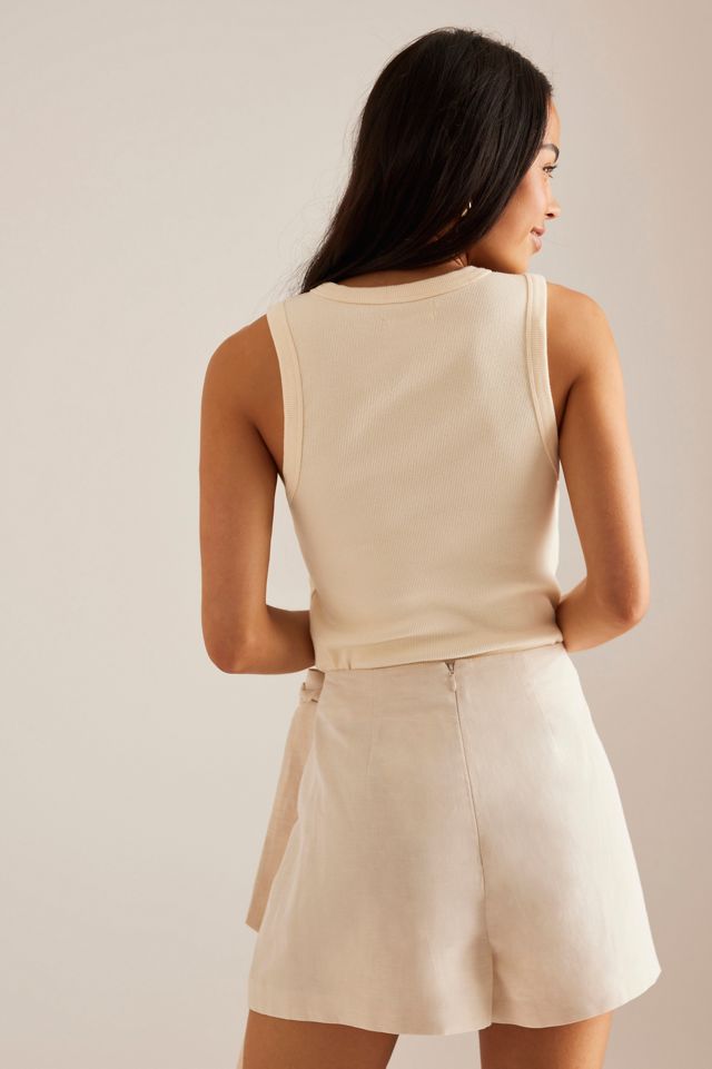 By Anthropologie Falda Pantalón de Mezcla de Lino con Cierre Envolvente #2