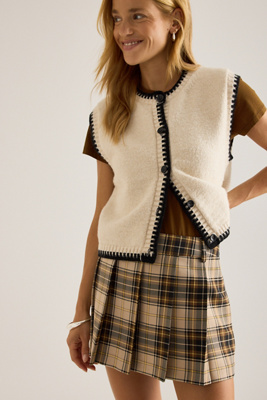 By Anthropologie Plaid Skort
