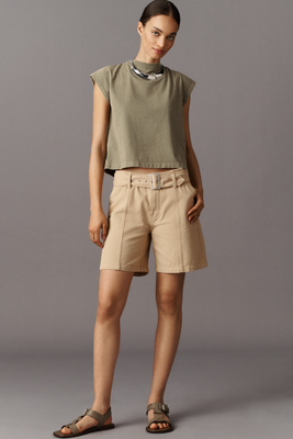 Carette Belted Twill Shorts herlipto