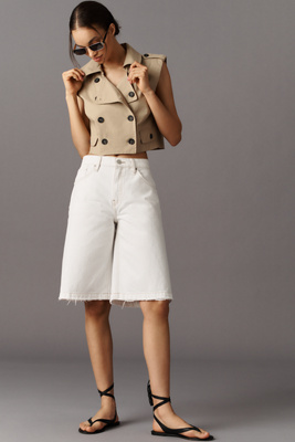 Hudson Skylar High-rise Dropped Long Denim Shorts