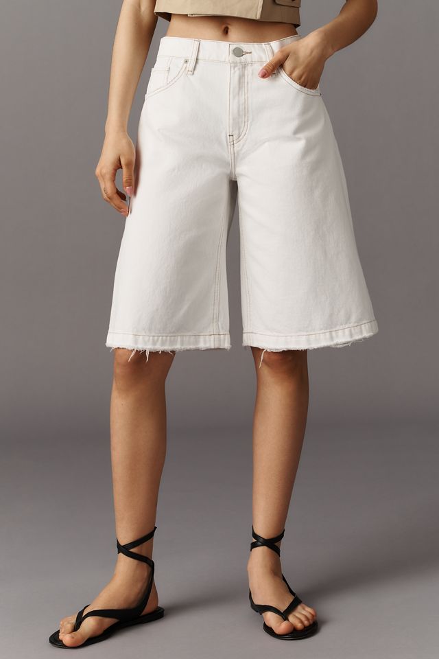 Hudson Skylar High-Rise Dropped Long Denim Shorts #1
