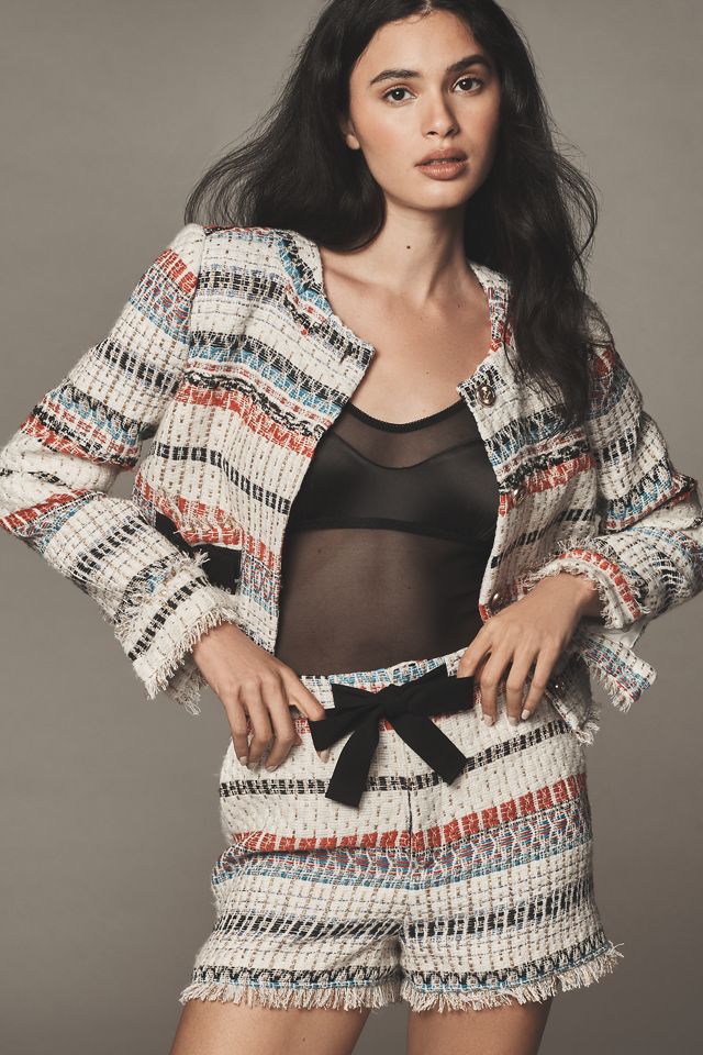 Walter Baker Jackie Mid-Rise Bouclé Tweed Shorts #2