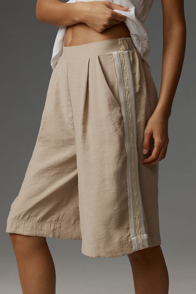 By Anthropologie Lace Side-Stripe Shorts #1