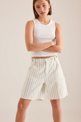 Seventy + Mochi Ali Stripe Tab Denim Shorts