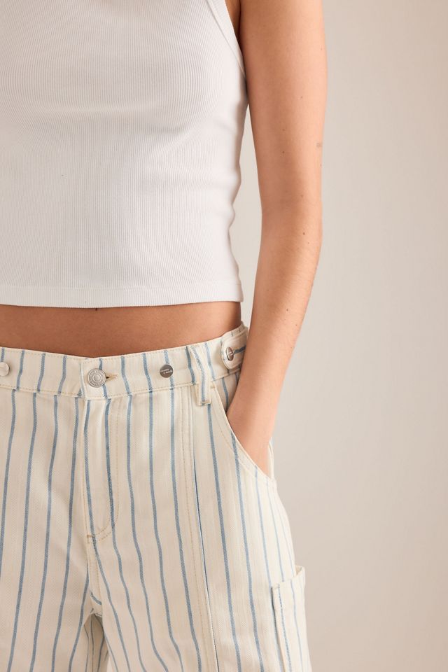 Seventy + Mochi Shorts in Denim Ali a Righe con Linguetta #4