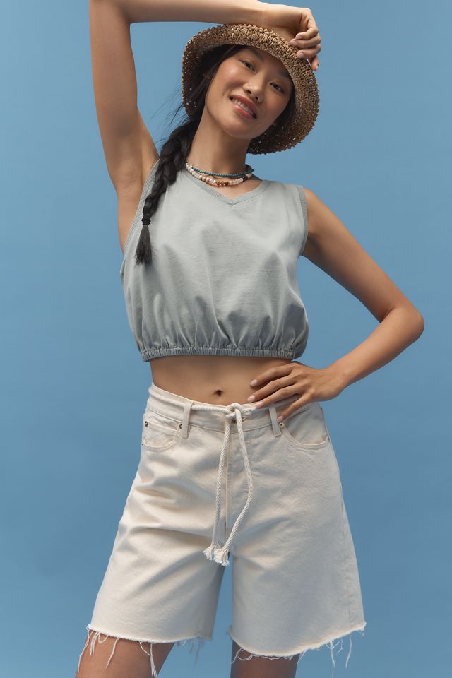 FRAME The Timeless Raw-Hem Denim Bermuda Shorts #2