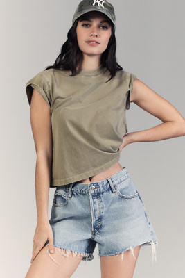 FRAME THE HANG MID-RISE DENIM SHORTS 