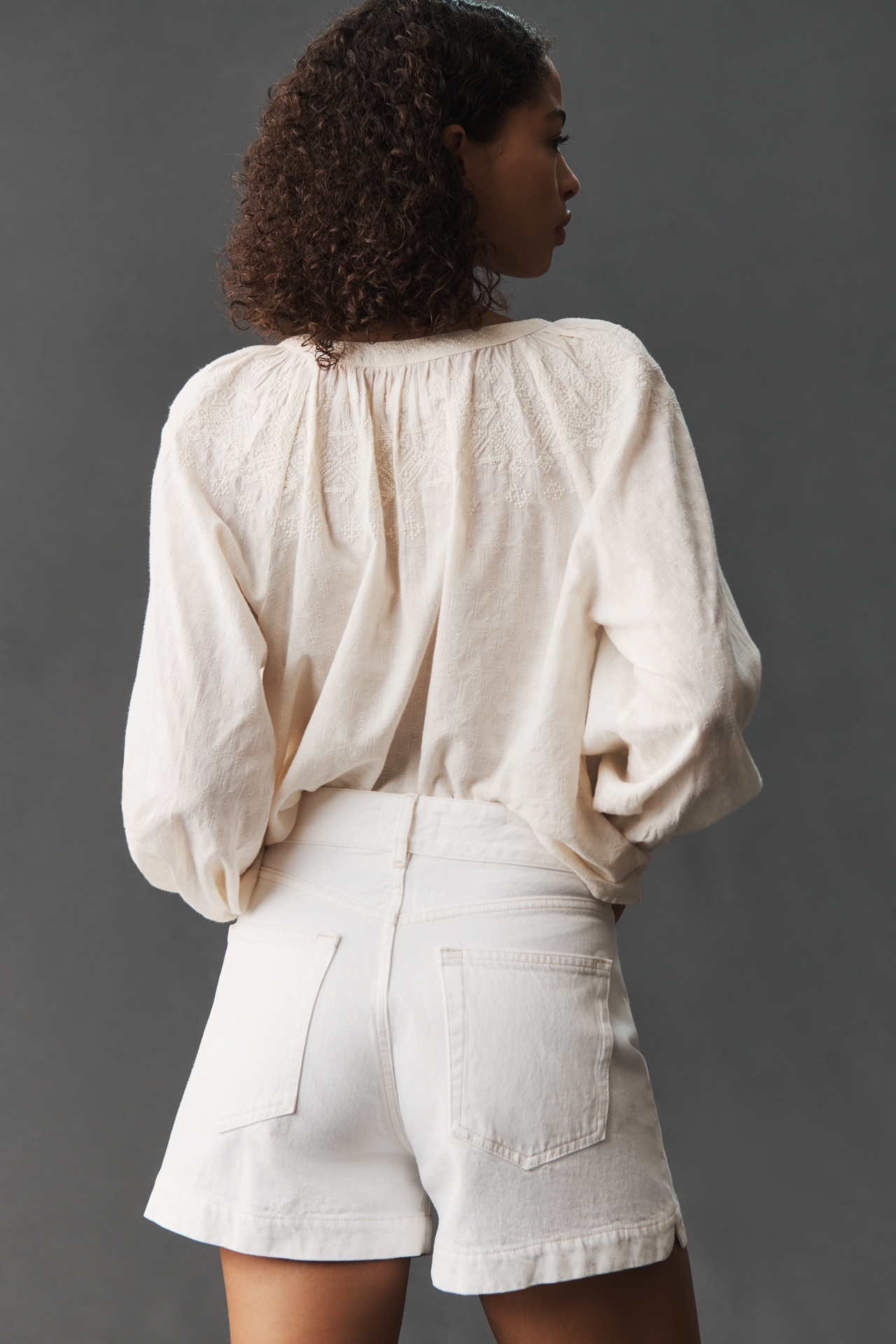 FRAME The Charm High-Rise Denim Shorts