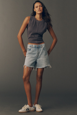 Frame Everyday Cotton Shorts In Blue