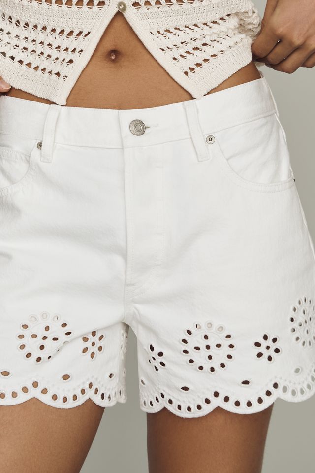 FRAME Cotton Eyelet Shorts #1