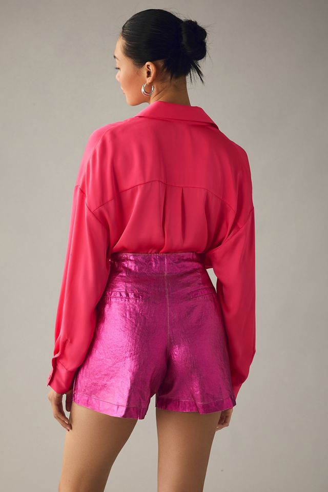 Lanhtropy Frida Coated Linen Shorts #1