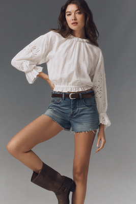 Shop Pilcro The Devon Denim Shorts By  In Blue