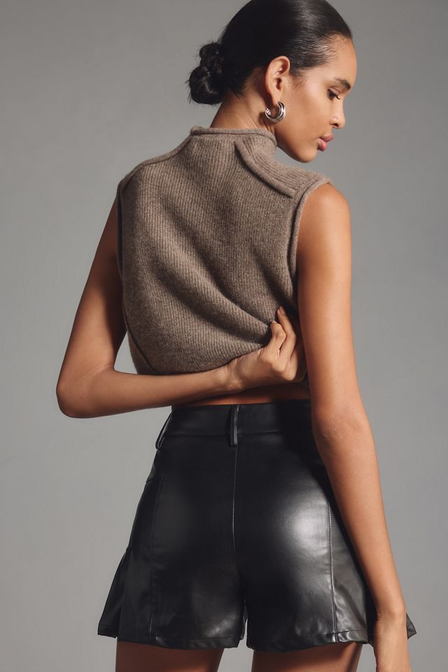 MABLE Faux Leather Skirty Shorts #2