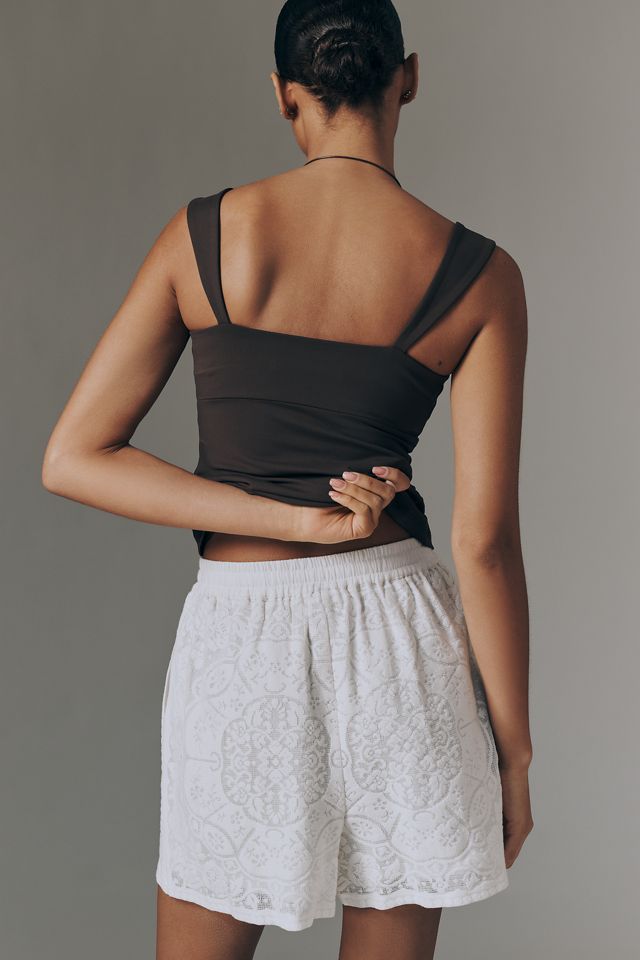 Ollari Cotton Lace Drawstring Shorts #3