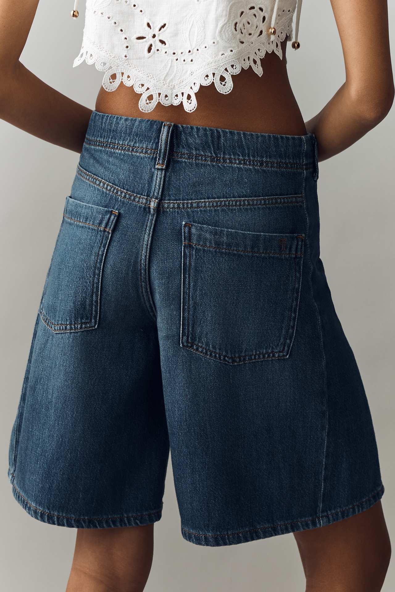 Adi Mid-Rise Relaxed Bermuda Shorts by Pilcro
