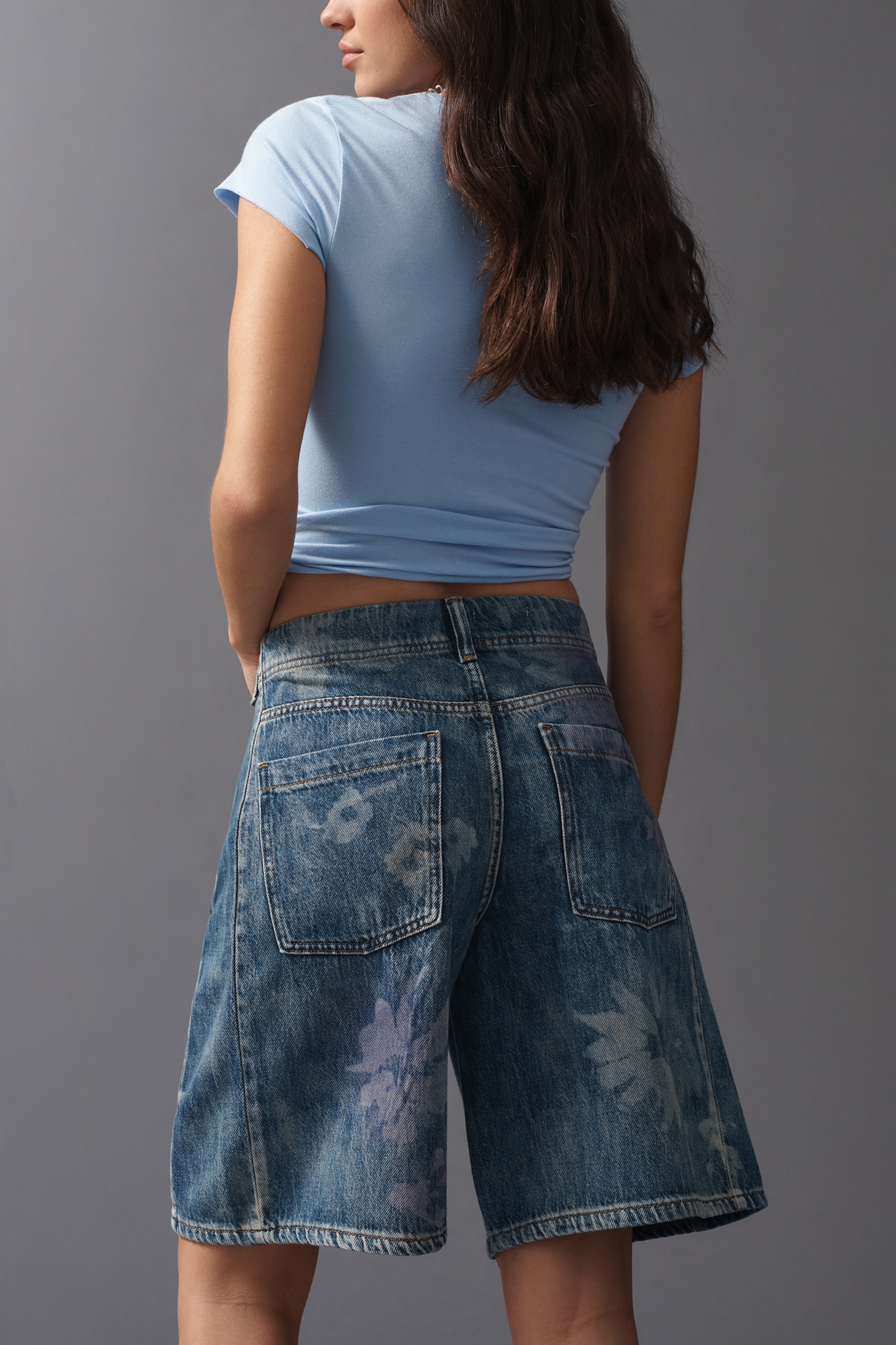 The Adi Mid-Rise Relaxed Bermuda Shorts by Pilcro