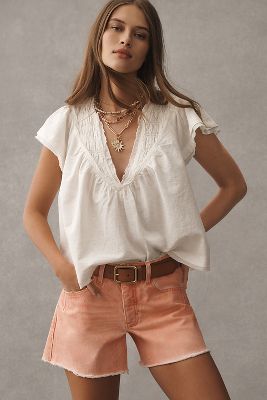 PILCRO THE DEVON DENIM SHORTS BY PILCRO: SPRAY COLOR EDITION 