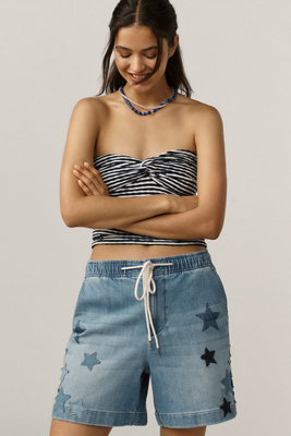 Pilcro Star-embellished Pull-on Shorts