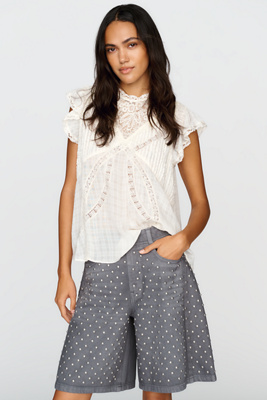 Pilcro Adi Studded Mid-Rise Relaxed Bermuda Shorts by Anthropologie