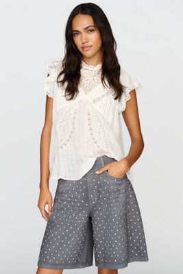 Pilcro Adi Studded Mid-Rise Relaxed Bermuda Shorts