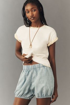 Pilcro Cotton Linen Bloomer Shorts