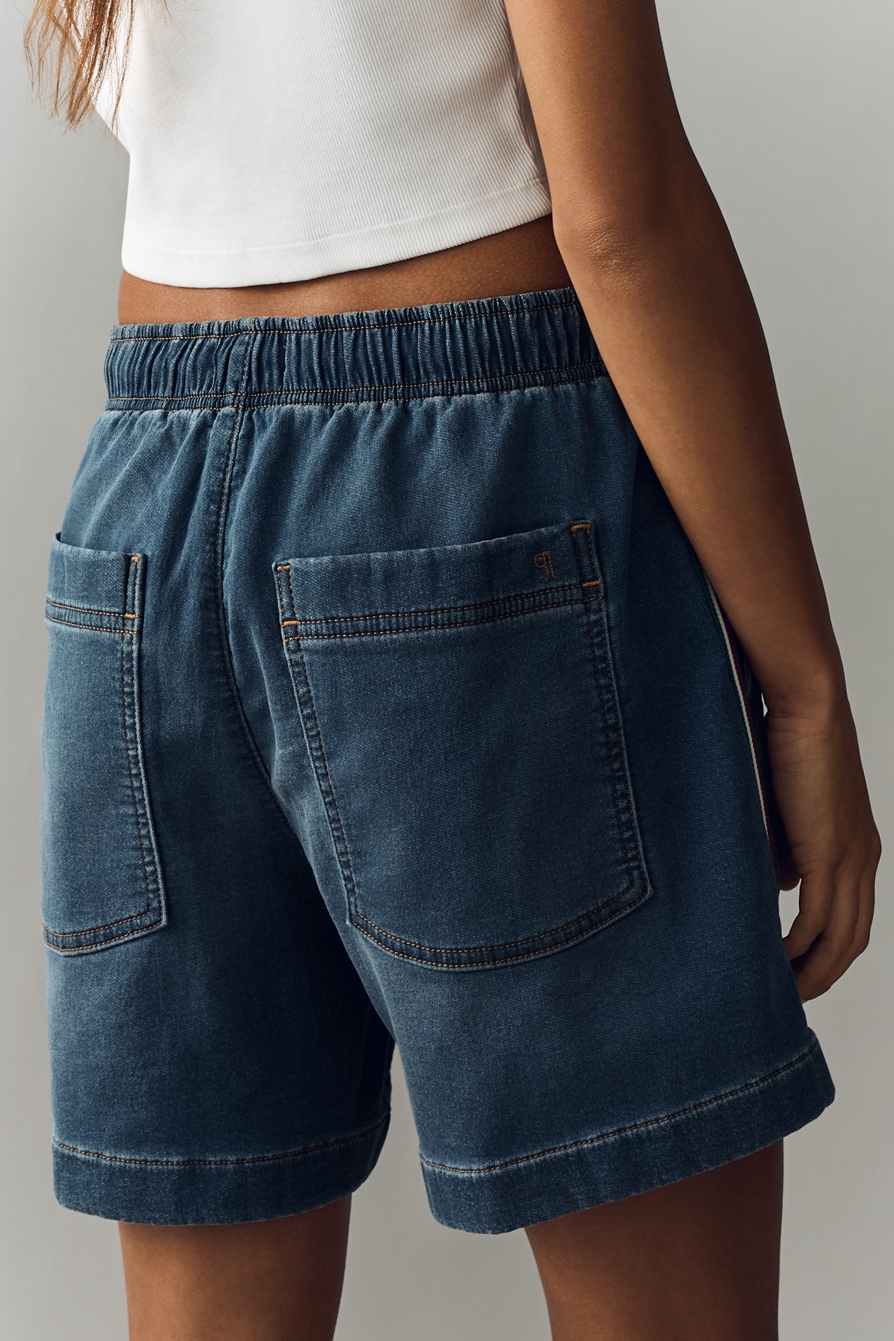 Pilcro Cotton Blend Drawstring Shorts