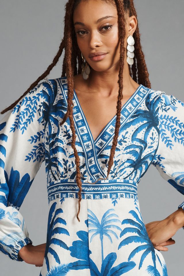 Farm Rio Long-Sleeve Printed Romper #1
