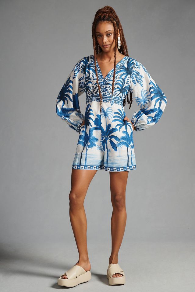 Farm Rio Long-Sleeve Printed Romper #3
